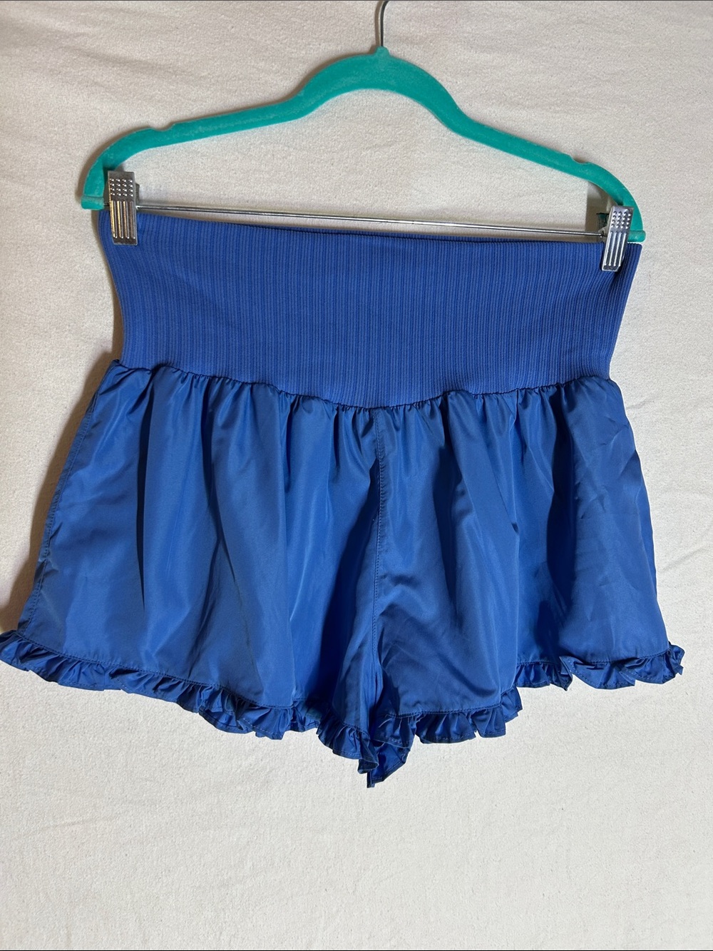No Boundaries Royal Blue High Waist Ruffle Hem Shorts